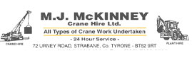 MJ McKinney Crane Hire Ltd, Strabane Company Logo