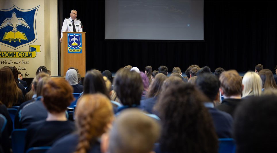 PSNI Chief Jon Boutcher Visits St Colm's High School