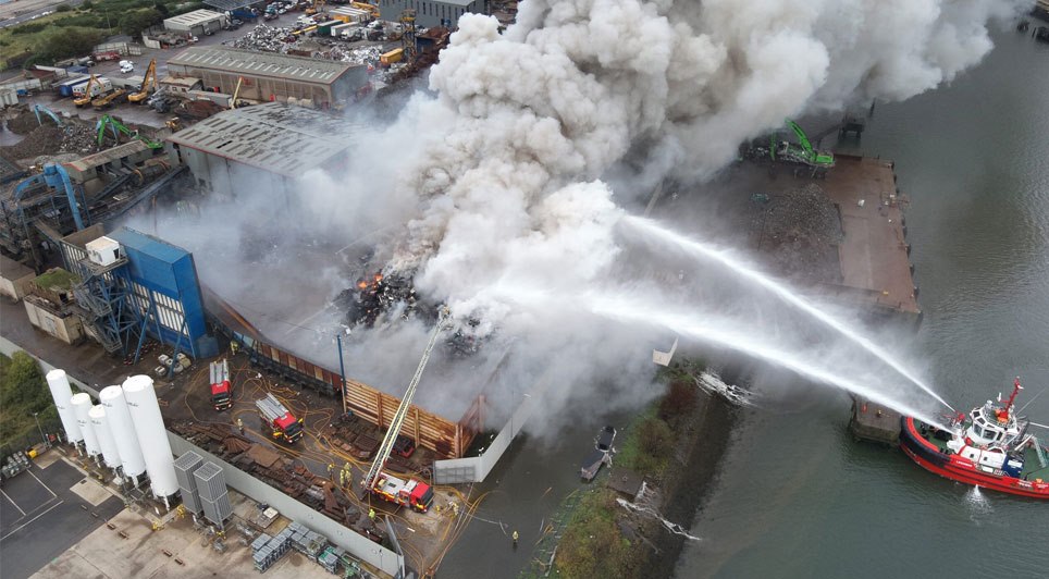 Large Fire At Belfast Harbour Recycling Site 'Believed Accidental'